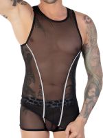 Eros Veneziani Leopardo: Netz-Tanktop, schwarz